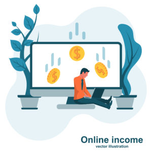 concept of earning money online from viiral web traffic